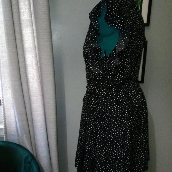 Urban Outfitters Josey Polka Dot Mini Wrap Dress Sz XL - Picture 12 of 16